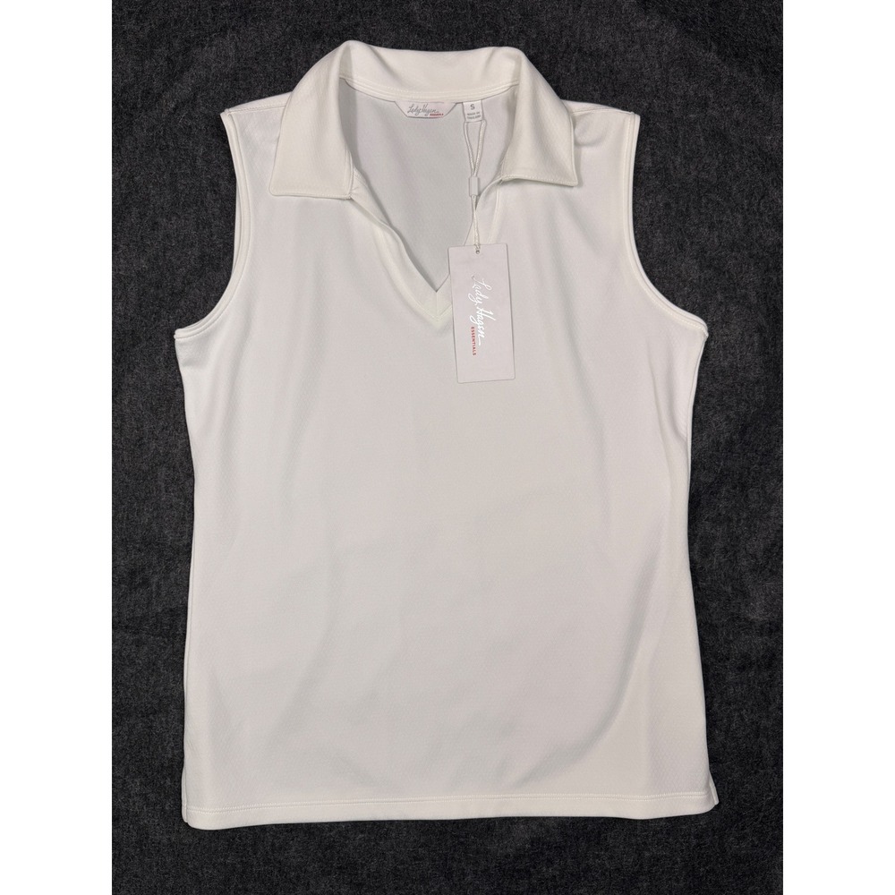 Lady Hagen Sleeveless Polo Women Size S White Essentials Golf Top WGH11126 NWT